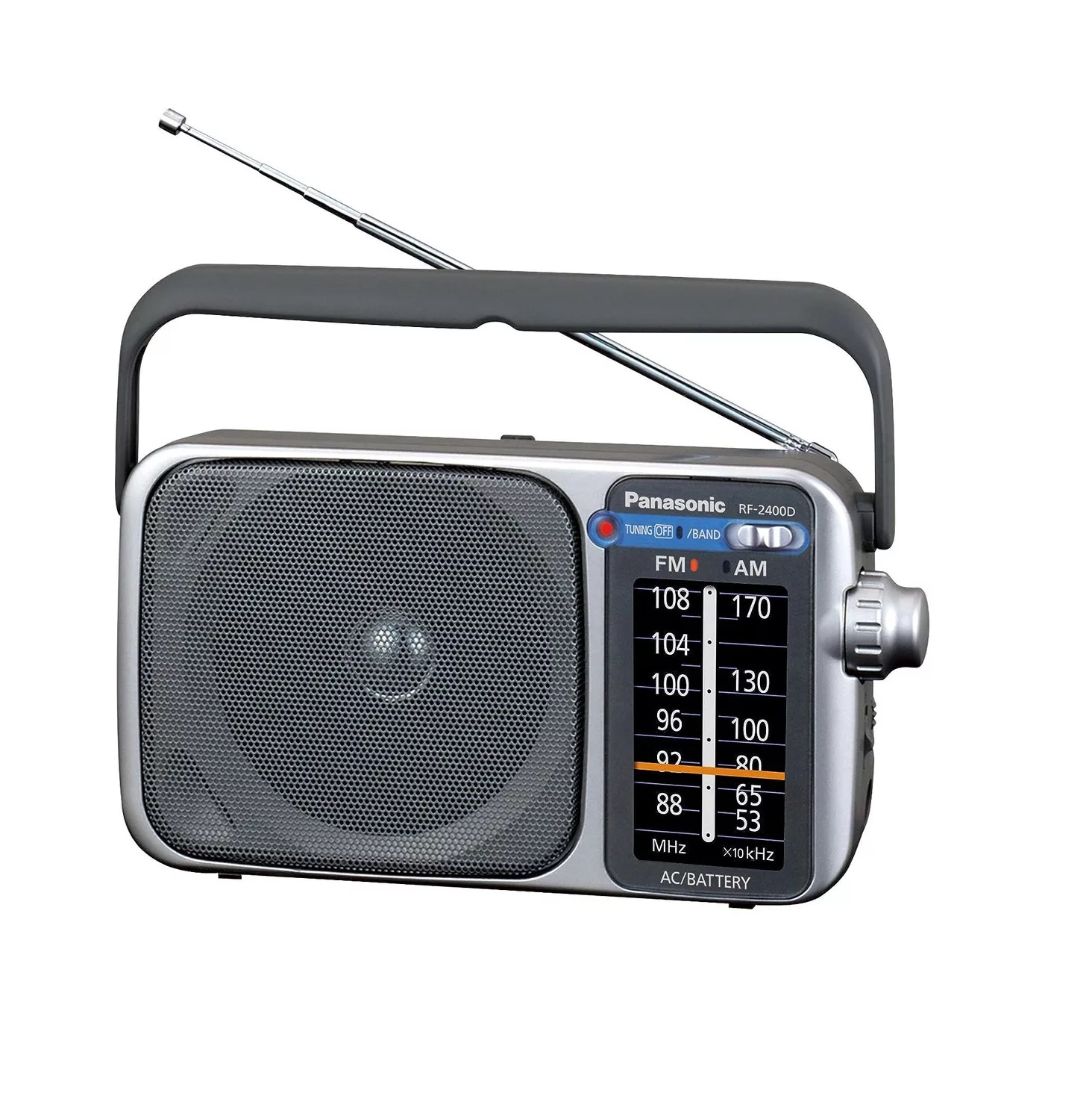 Radio Portatil Panasonic Modelo: Rf-2400 Am/fm Funciona a Pilas O Corriente, Color Plateado.