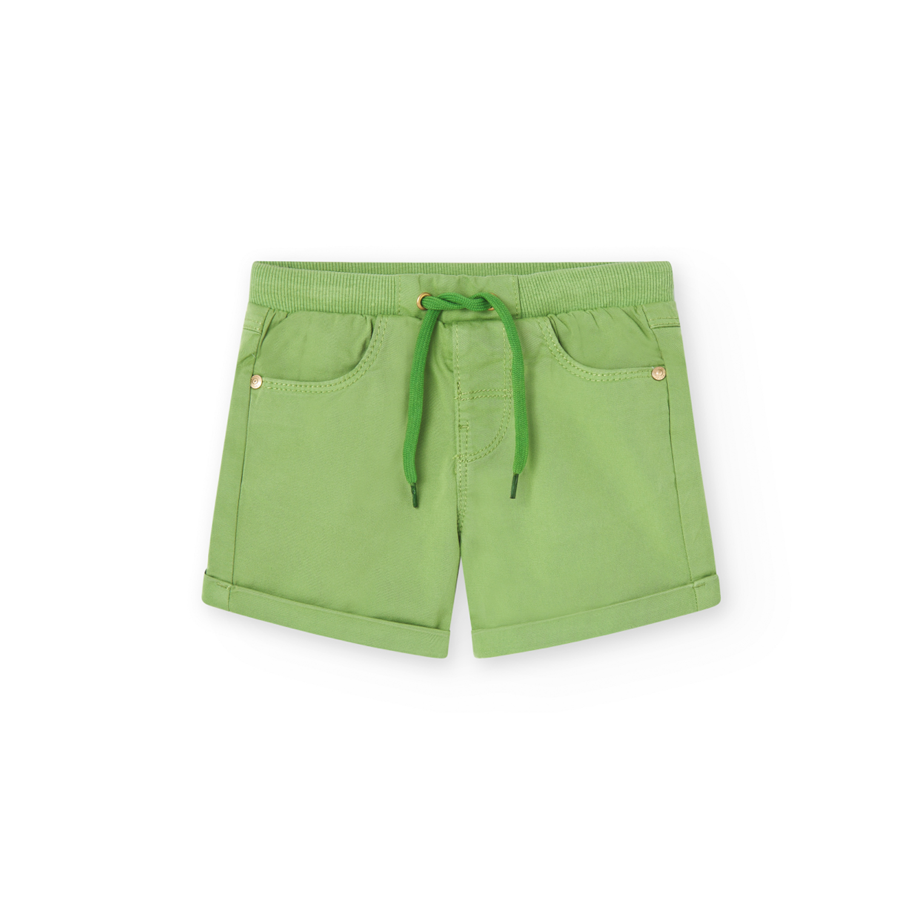 Bermuda De Gabardina Color Verde Para Niño BOBOLI