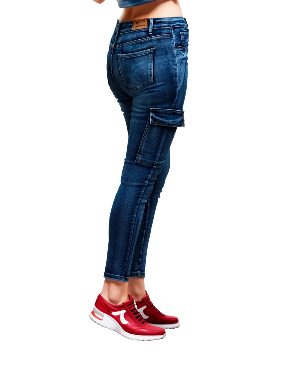 Pantalón cargo Ciclón skinny de mezclilla para mujer 