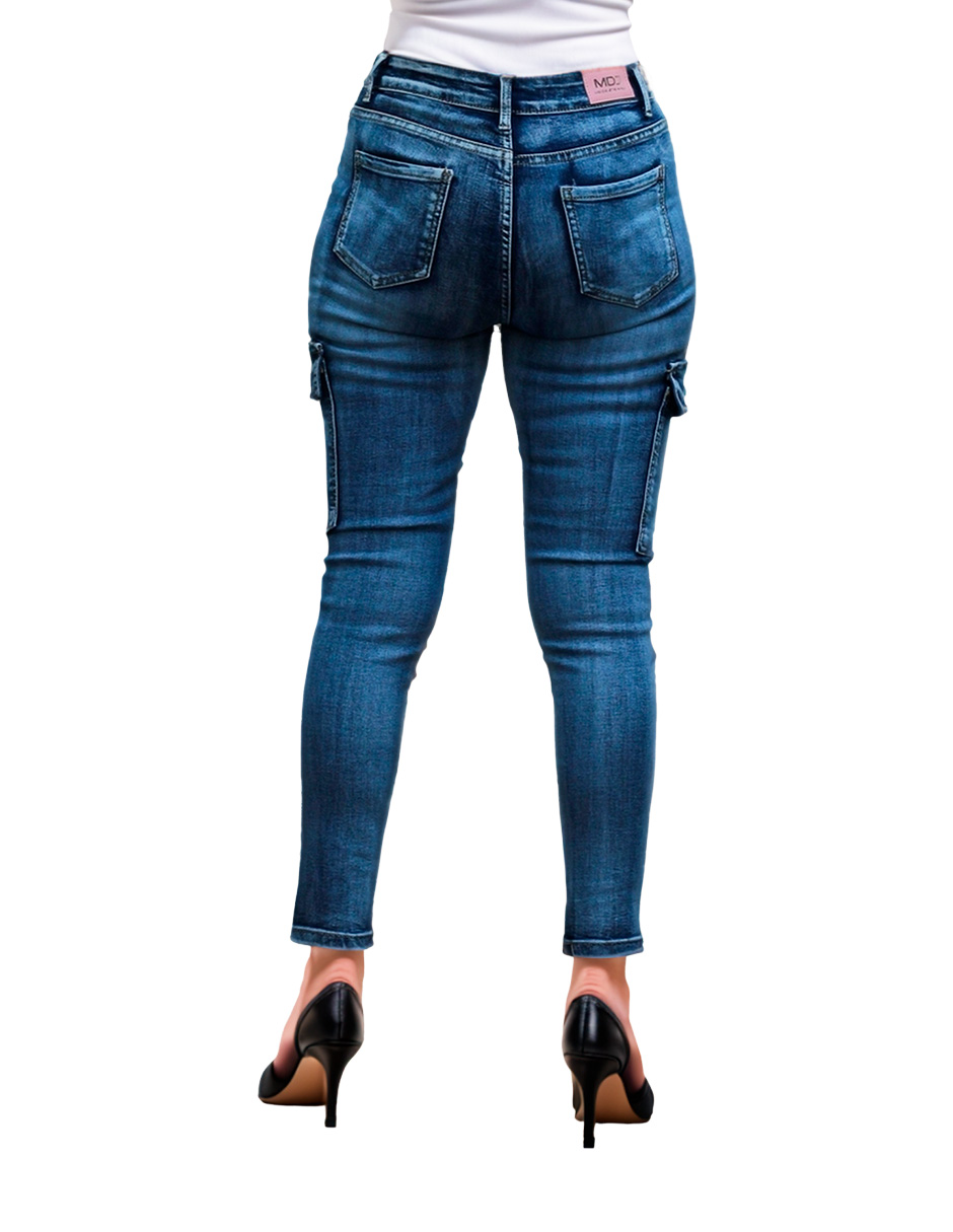 Pantalón cargo Ciclón skinny de mezclilla para mujer 