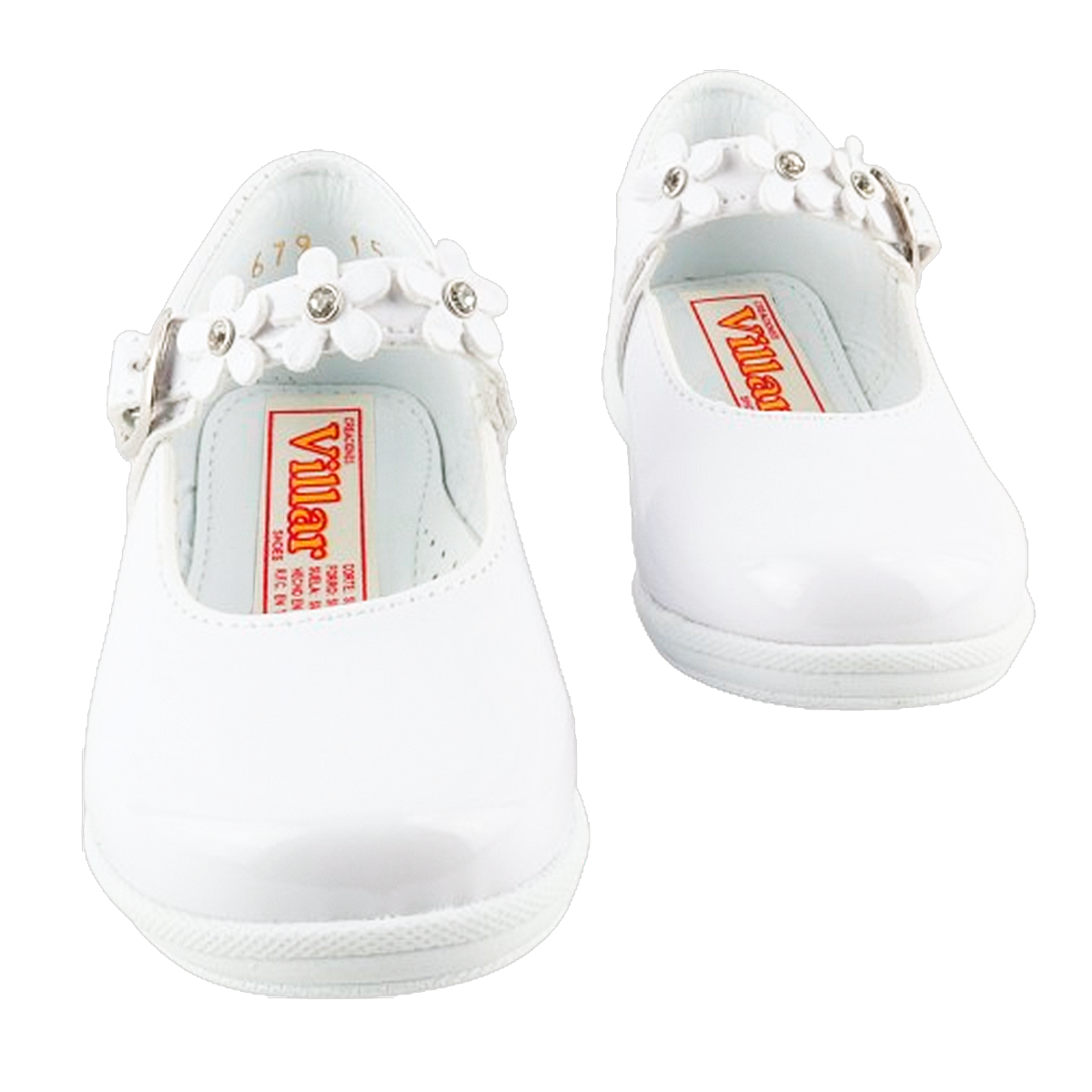 Zapato Niña Bebé Vestir Charol Blanco Arco Ortopédico Cómodo 679-cb