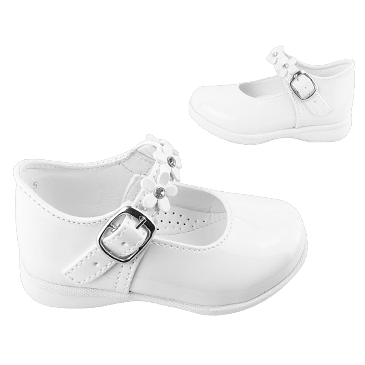 Zapato Niña Bebé Vestir Charol Blanco Arco Ortopédico Cómodo 679-cb