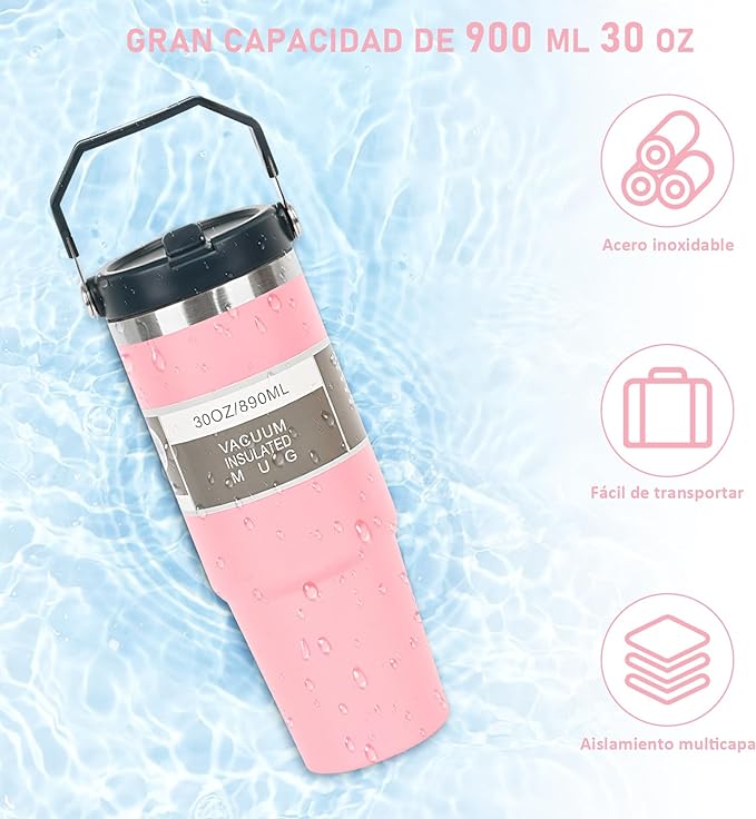 Tazas Térmicas Para Bebidas Termo De Acero Inoxidable 880 Ml - Main Image