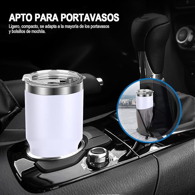 A Vaso Térmico de Acero Inoxidable, Easytao Taza Termica Frio y Caliente para Cafe con Tapa y Popote, Cepillo de limpieza, Termo Infusor de Vacío Doble para Hombre, Mujer, Regalo, (30oz/850ml,Blanco)