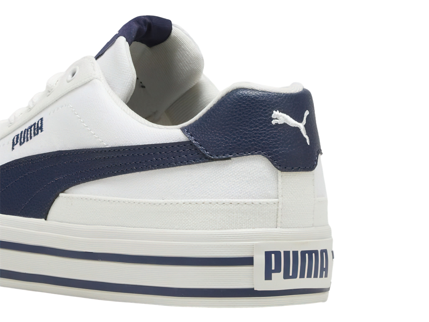 Tenis Puma Court Classic Vulc Blanco con Azul