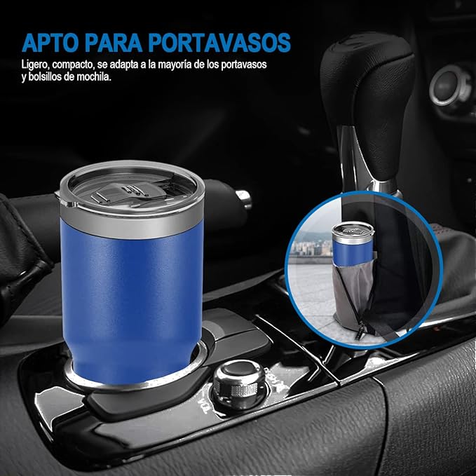 A Vaso Térmico de Acero Inoxidable, Easytao Taza Termica Frio y Caliente para Cafe con Tapa y Pajita, Cepillo de limpieza, Termo Infusor de Vacío Doble para Hombre, Mujer, Regalo, (30oz/850ml, Azul)