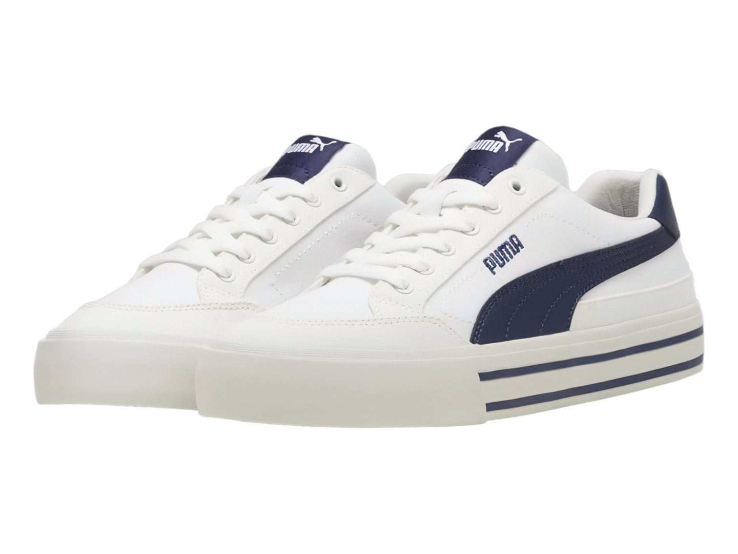 Tenis Puma Court Classic Vulc Blanco con Azul