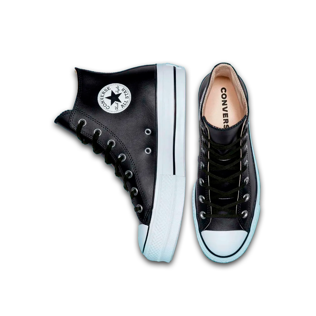 Tenis Converse de Plataforma Lift Negros Bota Piel Mujer