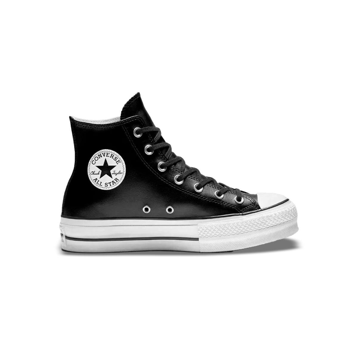 Tenis Converse de Plataforma Lift Negros Bota Piel Mujer