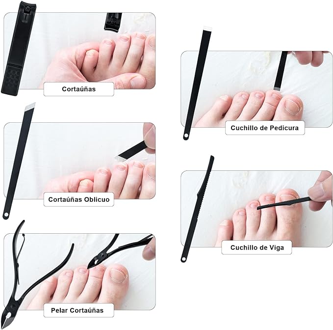 A OranSee Manicura Set, MTQ 18 en 1 Manicura y Pedicura Profesional de Pedicura Profesional de Acero Inoxidable para Mujeres y Hombres Herramientas de Cortauñas Portátil con Cuero Negro Caso