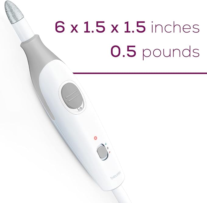 A Beurer - Set eléctrico de manicura y pedicura con potente lima de uñas con 7 accesorios y sistema de velocidad para cuidado de calidad de salón de manos y pies en casa