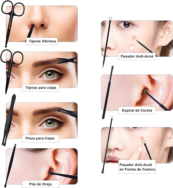 A OranSee Manicura Set, MTQ 18 en 1 Manicura y Pedicura Profesional de Pedicura Profesional de Acero Inoxidable para Mujeres y Hombres Herramientas de Cortauñas Portátil con Cuero Negro Caso