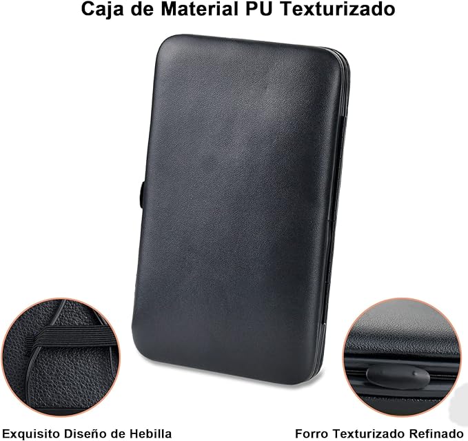 A OranSee Manicura Set, MTQ 18 en 1 Manicura y Pedicura Profesional de Pedicura Profesional de Acero Inoxidable para Mujeres y Hombres Herramientas de Cortauñas Portátil con Cuero Negro Caso