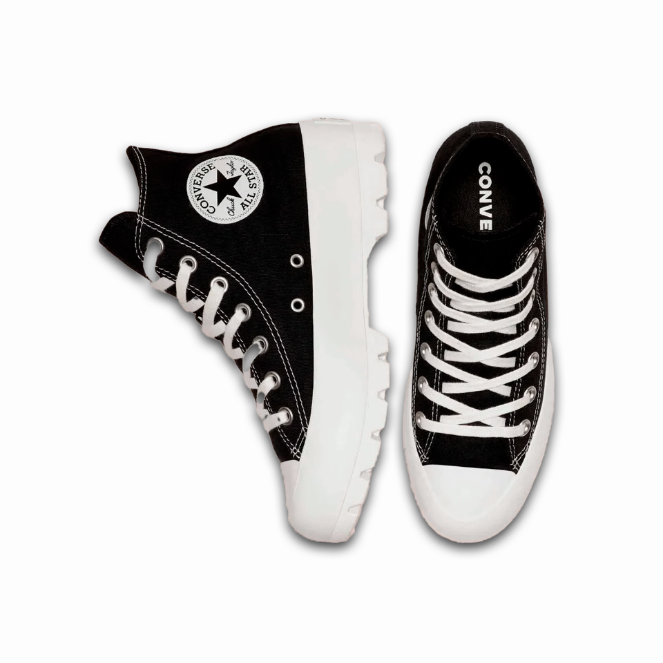 Tenis Converse de Plataforma Lugged Negros en Bota de Lona para Mujer