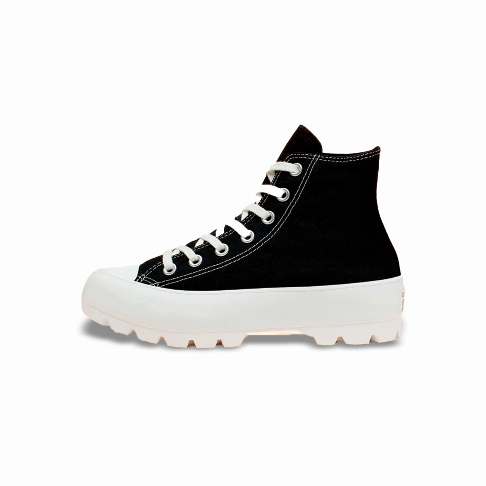 Tenis Converse de Plataforma Lugged Negros en Bota de Lona para Mujer
