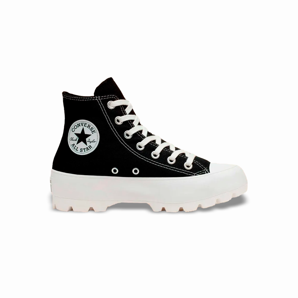 Tenis Converse de Plataforma Lugged Negros en Bota de Lona para Mujer