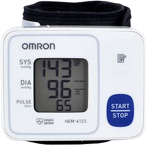 A Baumanómetro OMRON, Medidor de Presión Arterial de Muñeca HEM-6123, Tecnología única, Color Blanco, 1 unidad