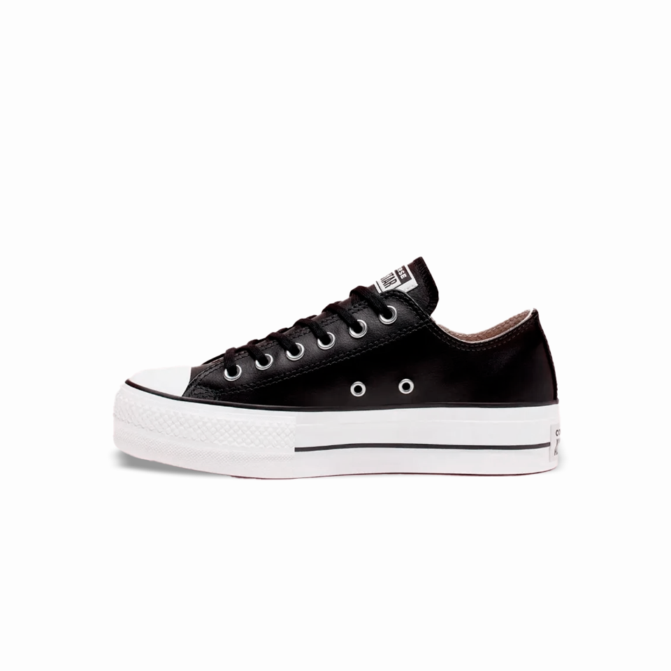Tenis Converse de Plataforma Lift Negros en Choclo de Piel para Mujer