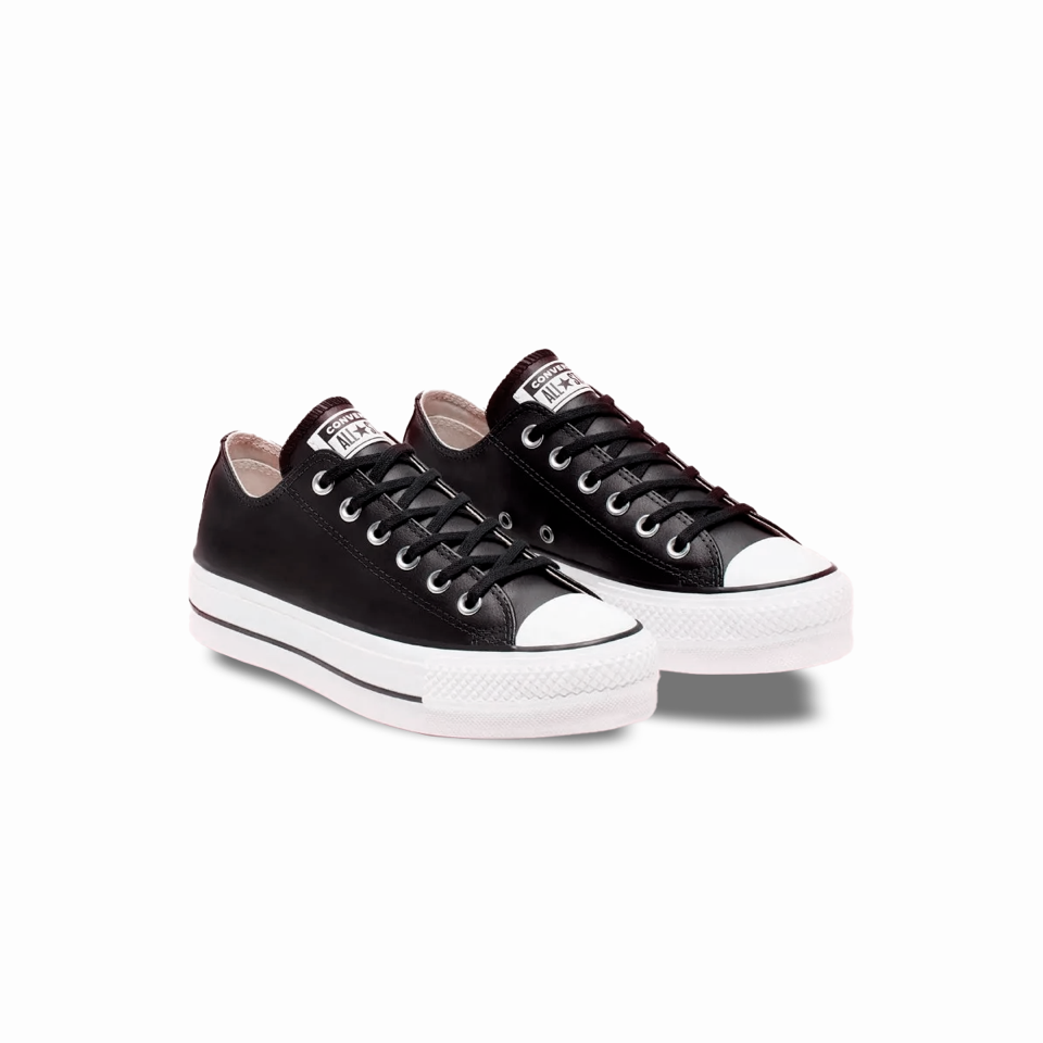 Tenis Converse de Plataforma Lift Negros en Choclo de Piel para Mujer