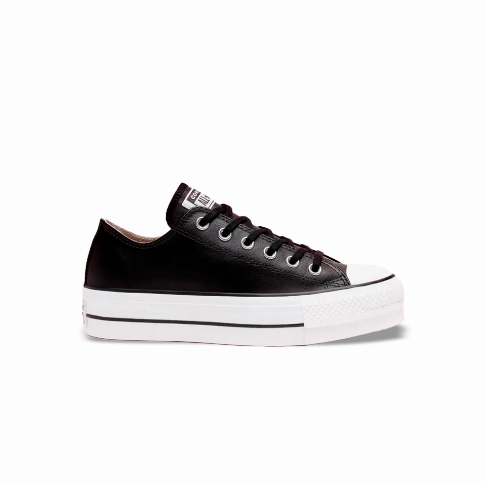 Tenis Converse de Plataforma Lift Negros en Choclo de Piel para Mujer