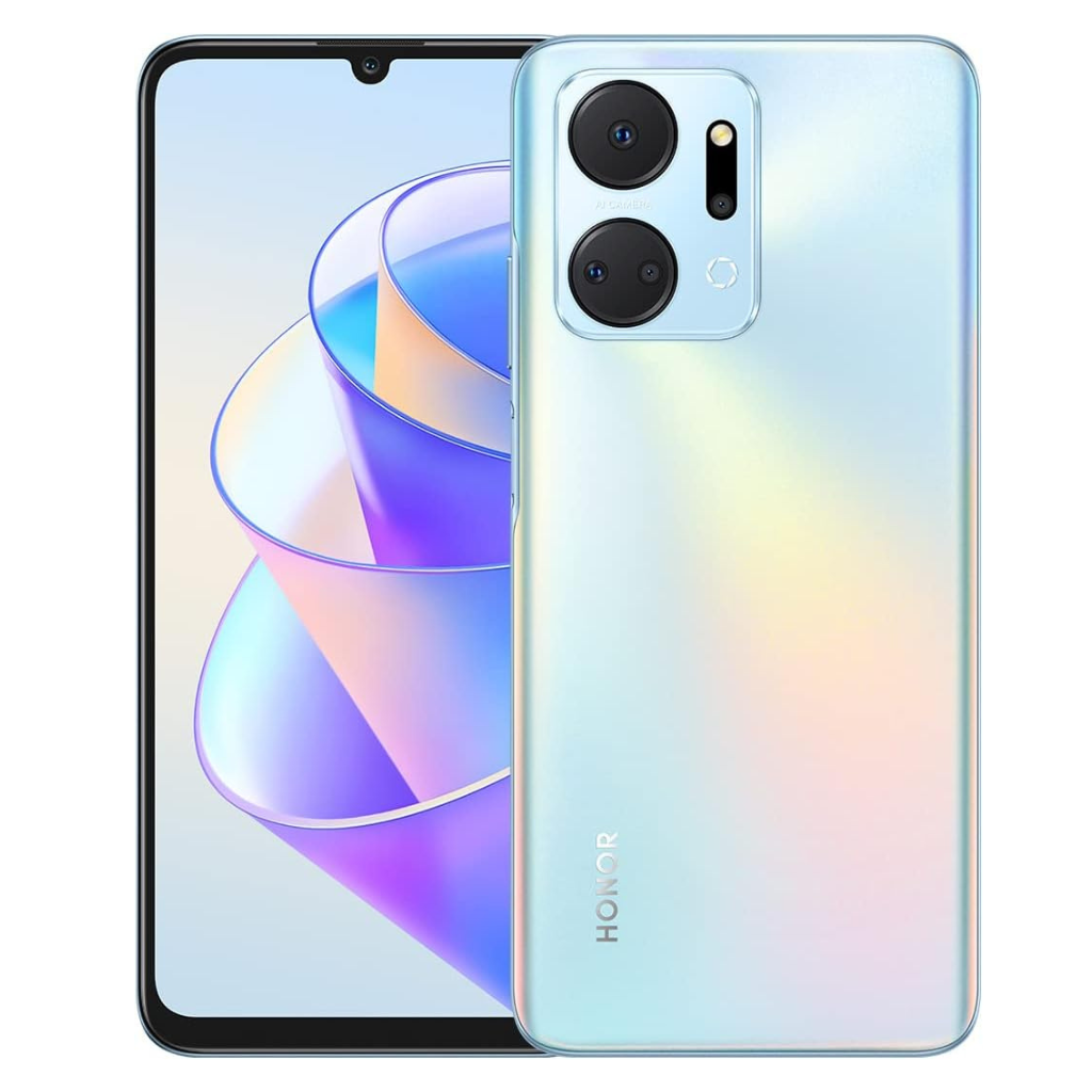 Celular Honor X7A RAM 6+128GB Plata Dual SIM + Smartband 1More notifica apps..