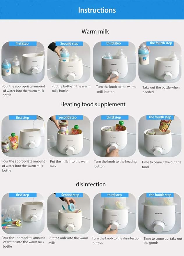 A AVEDISTANTE Calienta Biberones, Esterilizador Biberon 5 en 1 Multifuncional Calentador Biberones Portátil de Botellas Dobles Electrónico Termostato Inteligente Calentad.