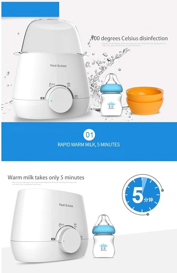 A AVEDISTANTE Calienta Biberones, Esterilizador Biberon 5 en 1 Multifuncional Calentador Biberones Portátil de Botellas Dobles Electrónico Termostato Inteligente Calentad.