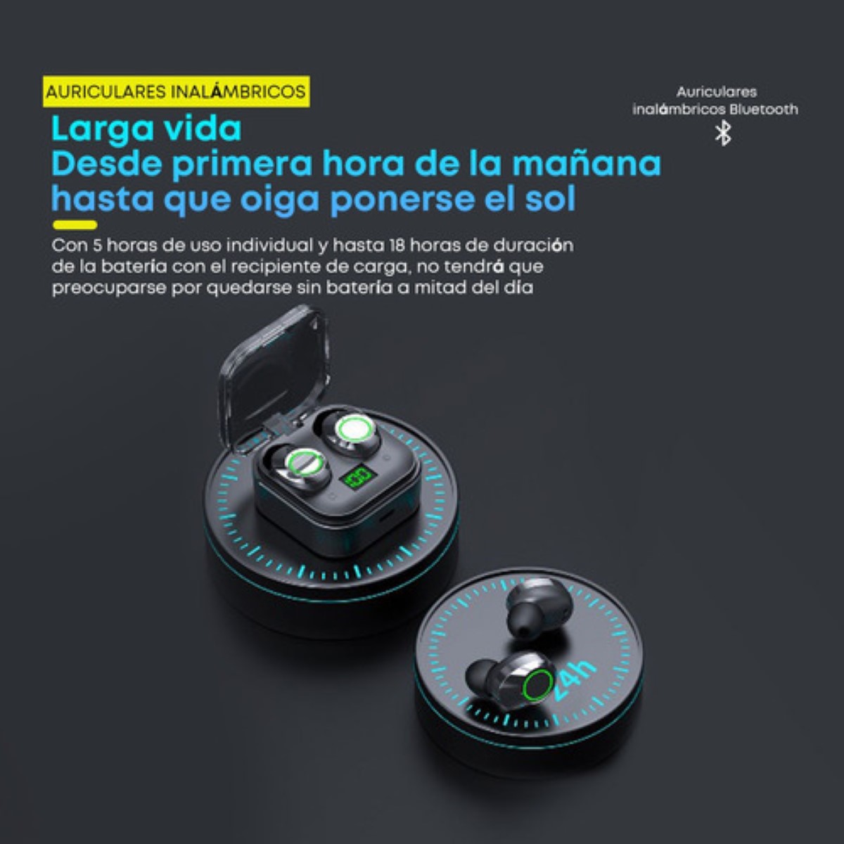 "Audífonos Inalámbricos Ydmini Portátil Negro "