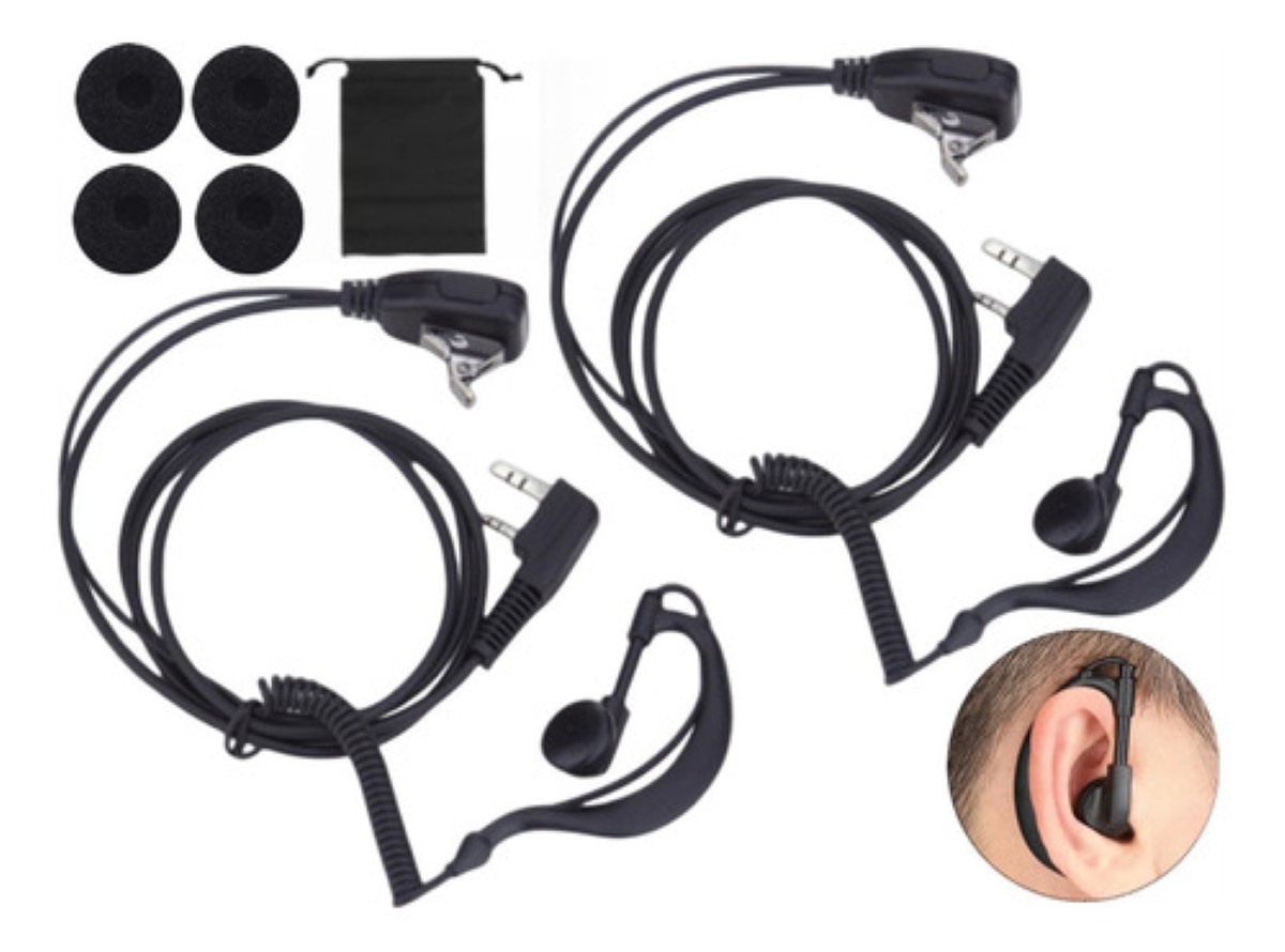 Pack De 2 Casques HQRP Pour Talkies-walkies Kenwood TK-3202, TK-3202K, TK-3202L