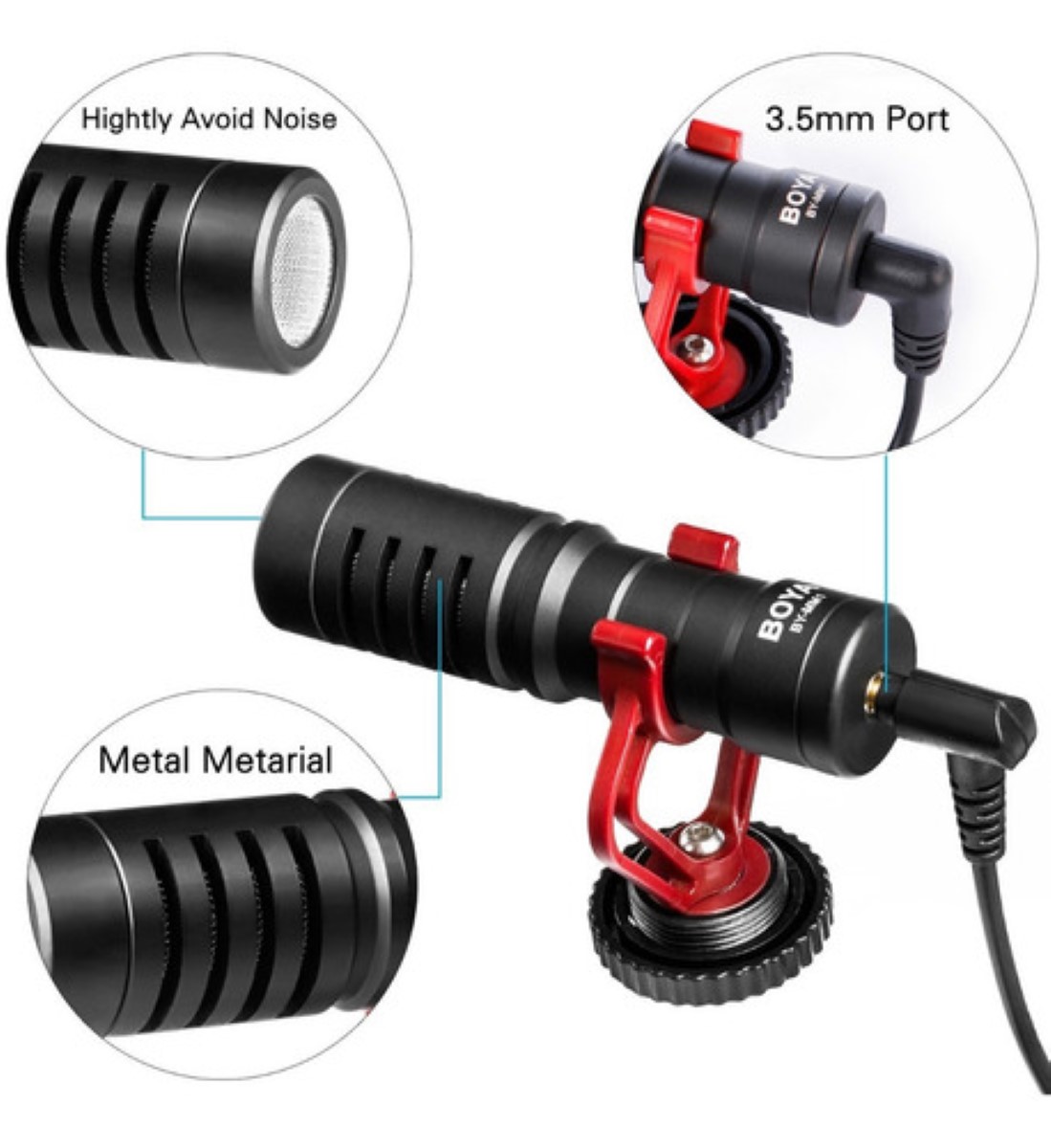 "Micrófono Boya BY-MM1 Condensador Cardioide color negro "