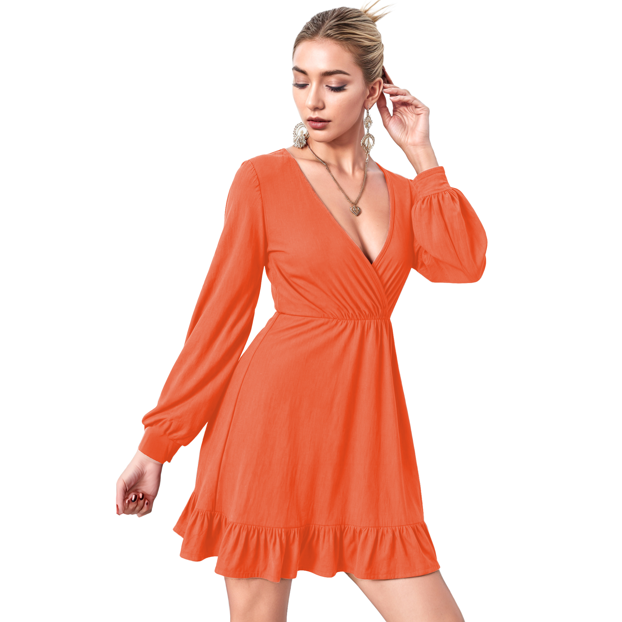 Vestido cruzado casual elegante noche corto, mujer dama xally 2314