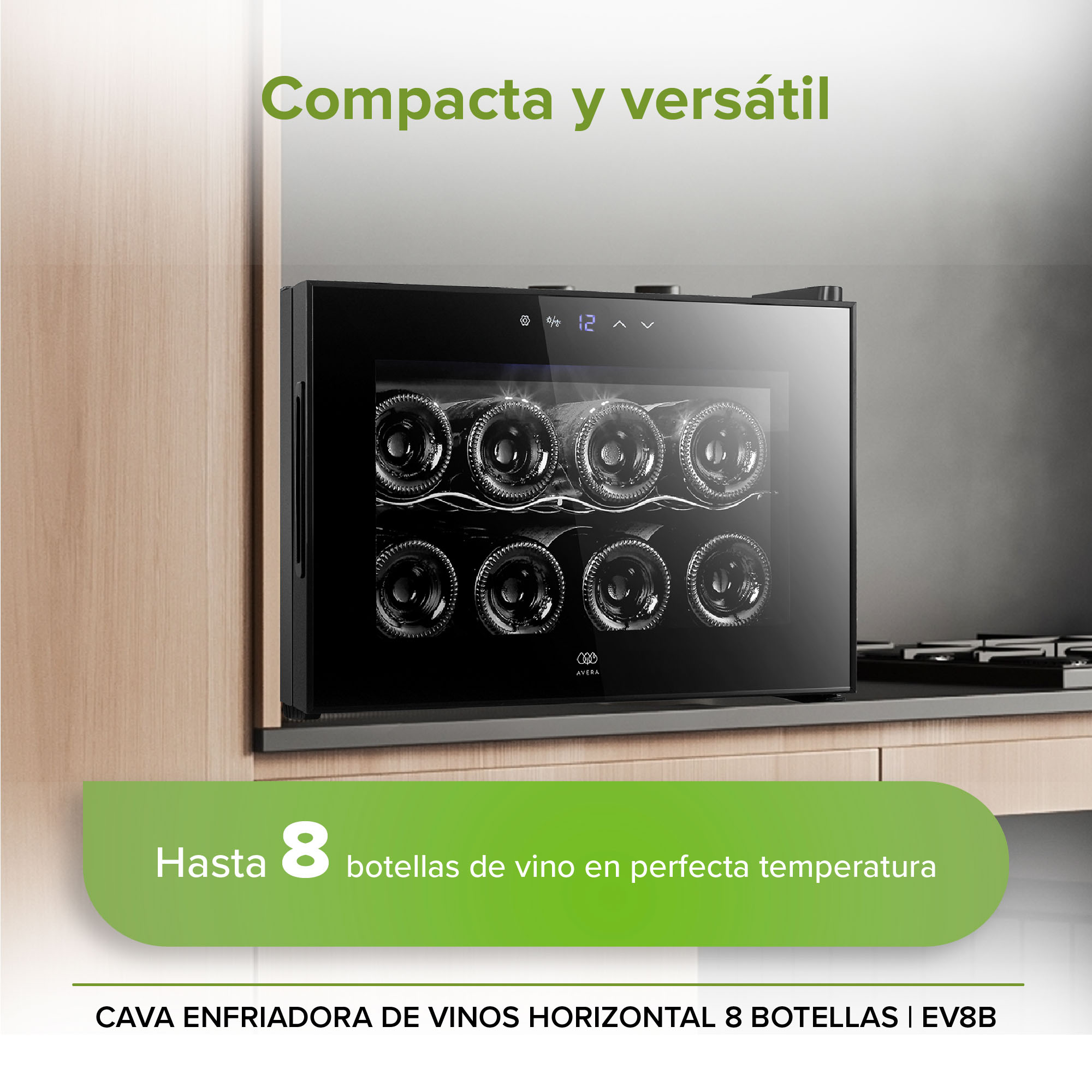 Cava Enfriador De Vinos Para 8 Botellas Horizontal Avera EV8B