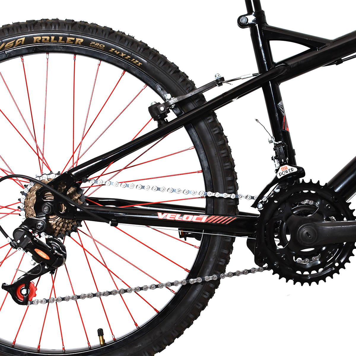 Bicicleta Veloci Naukas M/RING R24 Negro