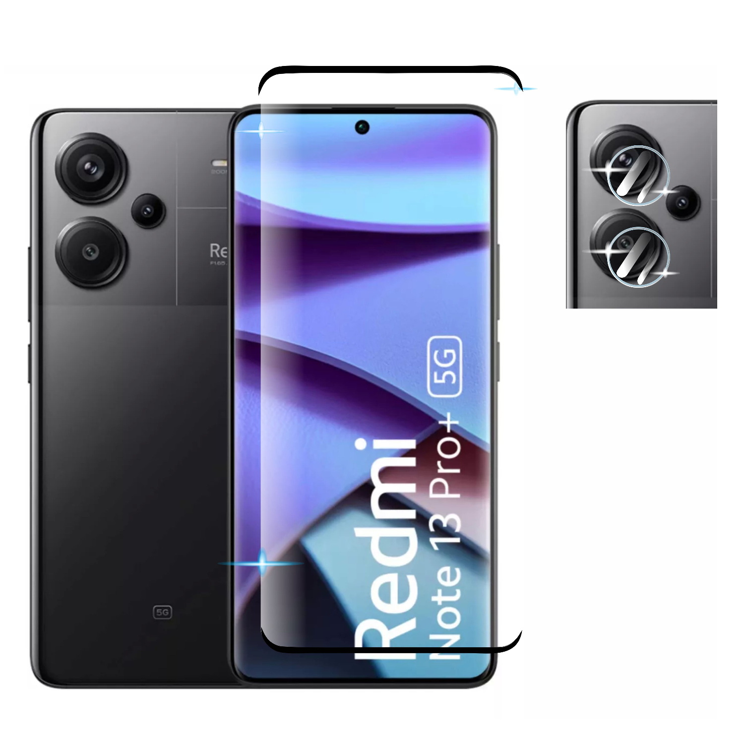 Pack Cristal Templado 9d Para Redmi Note 13 Pro+ + Micas Camaras