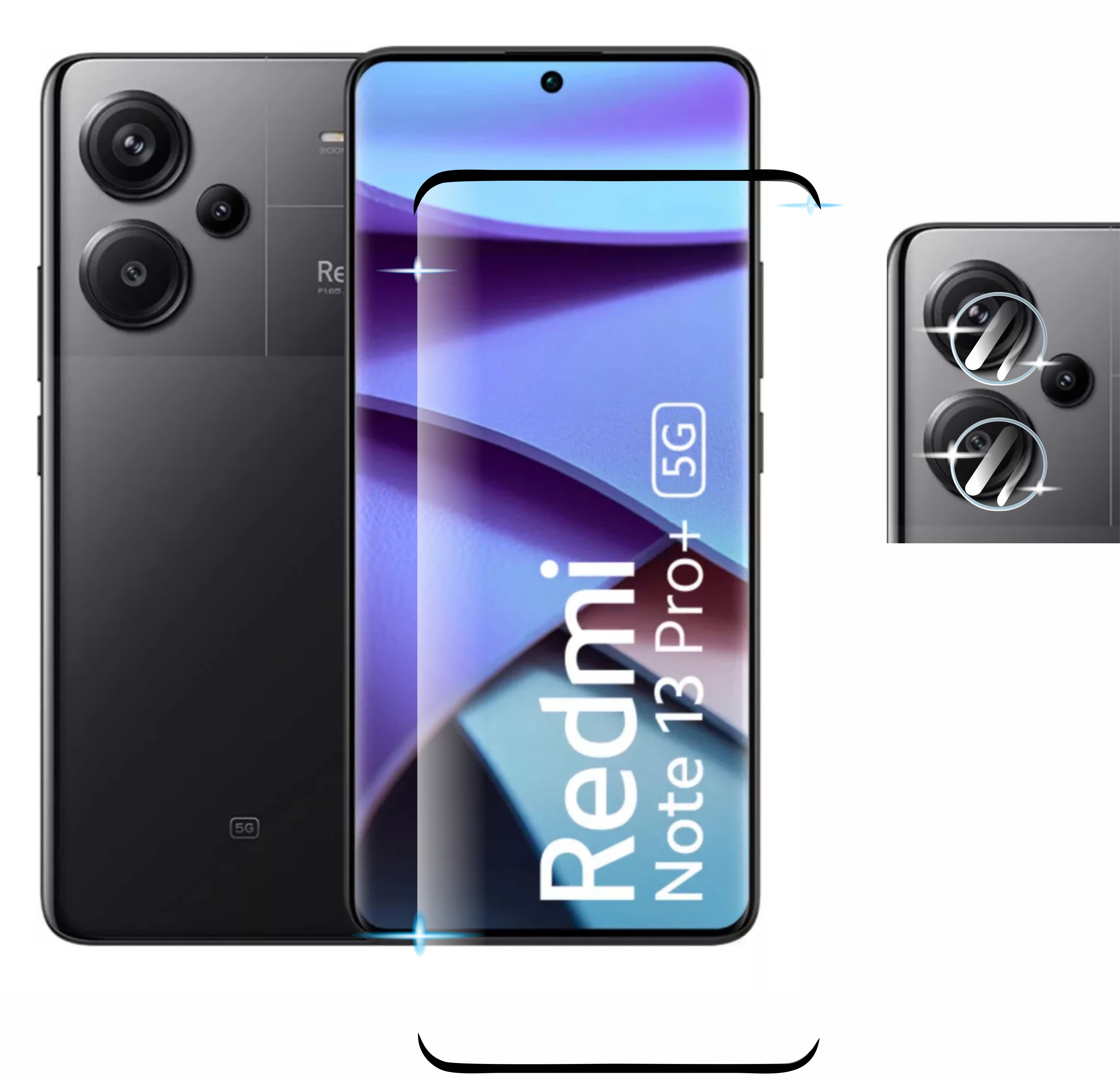 Pack Cristal Templado 9d Para Redmi Note 13 Pro+ + Micas Camaras