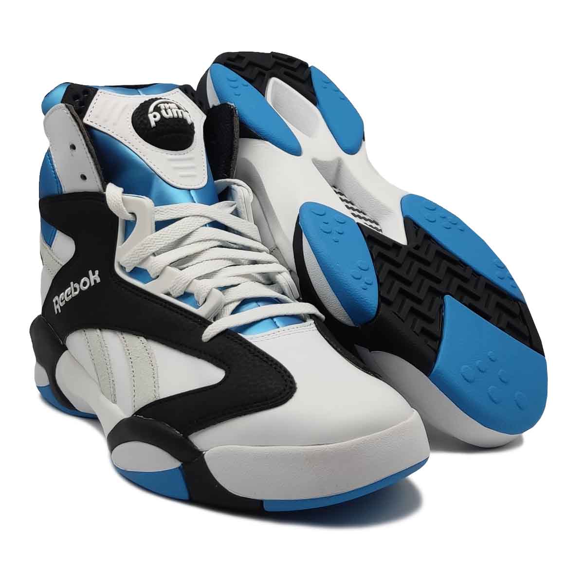 Reebok Shaq Attaq Blanco Negro Azul Metálico Hombre Basquetbol Original