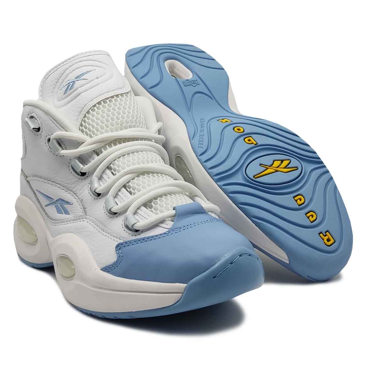 Reebok Question Mid Blanco Azul Hombre Basquetbol Originales .