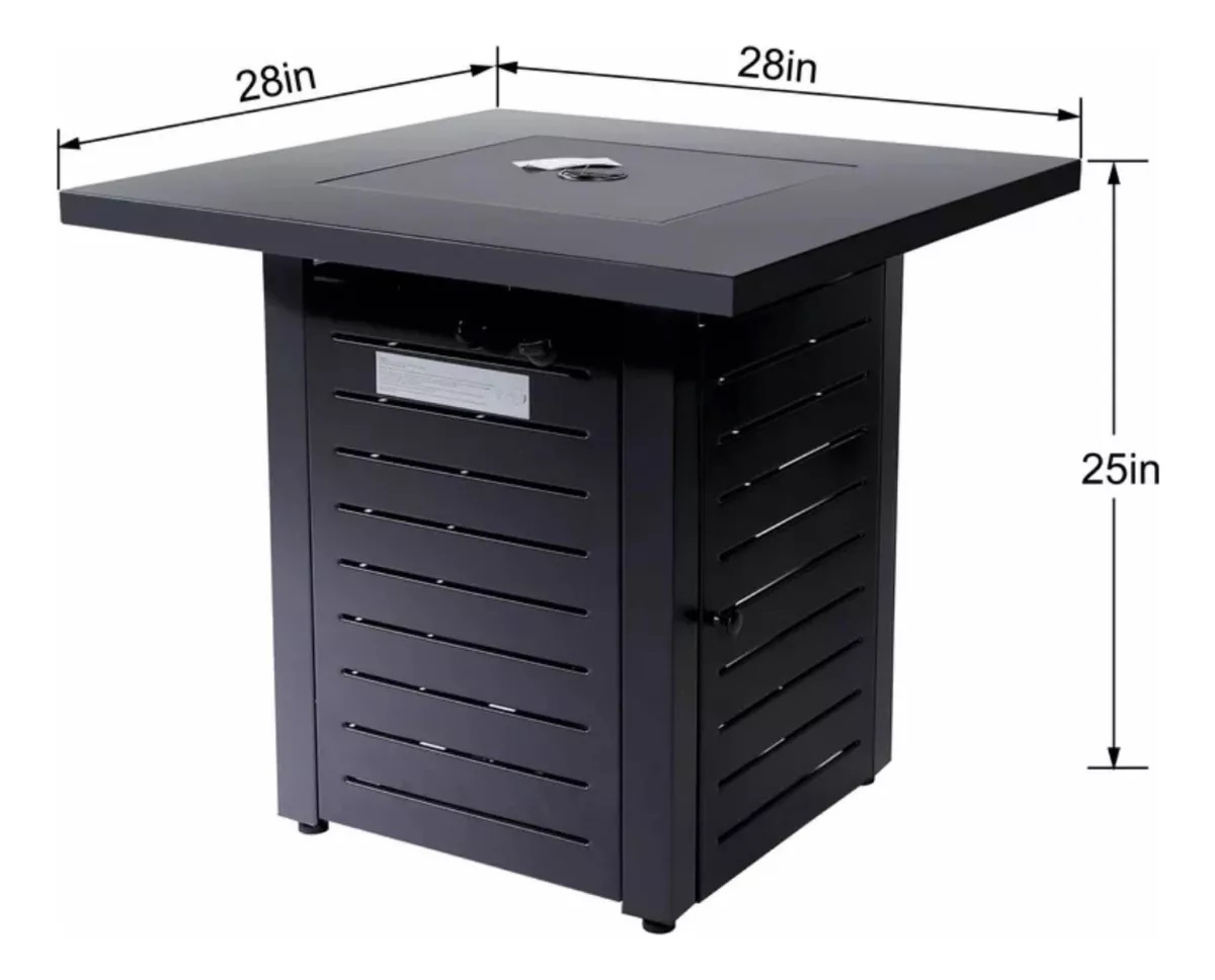 Calentador de gas para exterior tipo mesa fogata de 28 pulgadas