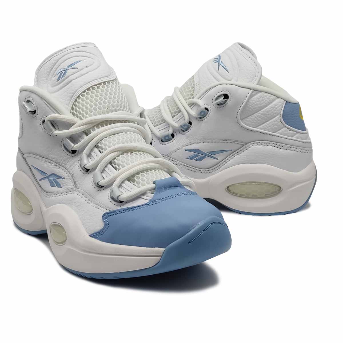 Reebok Question Mid Blanco Azul Hombre Basquetbol Originales .