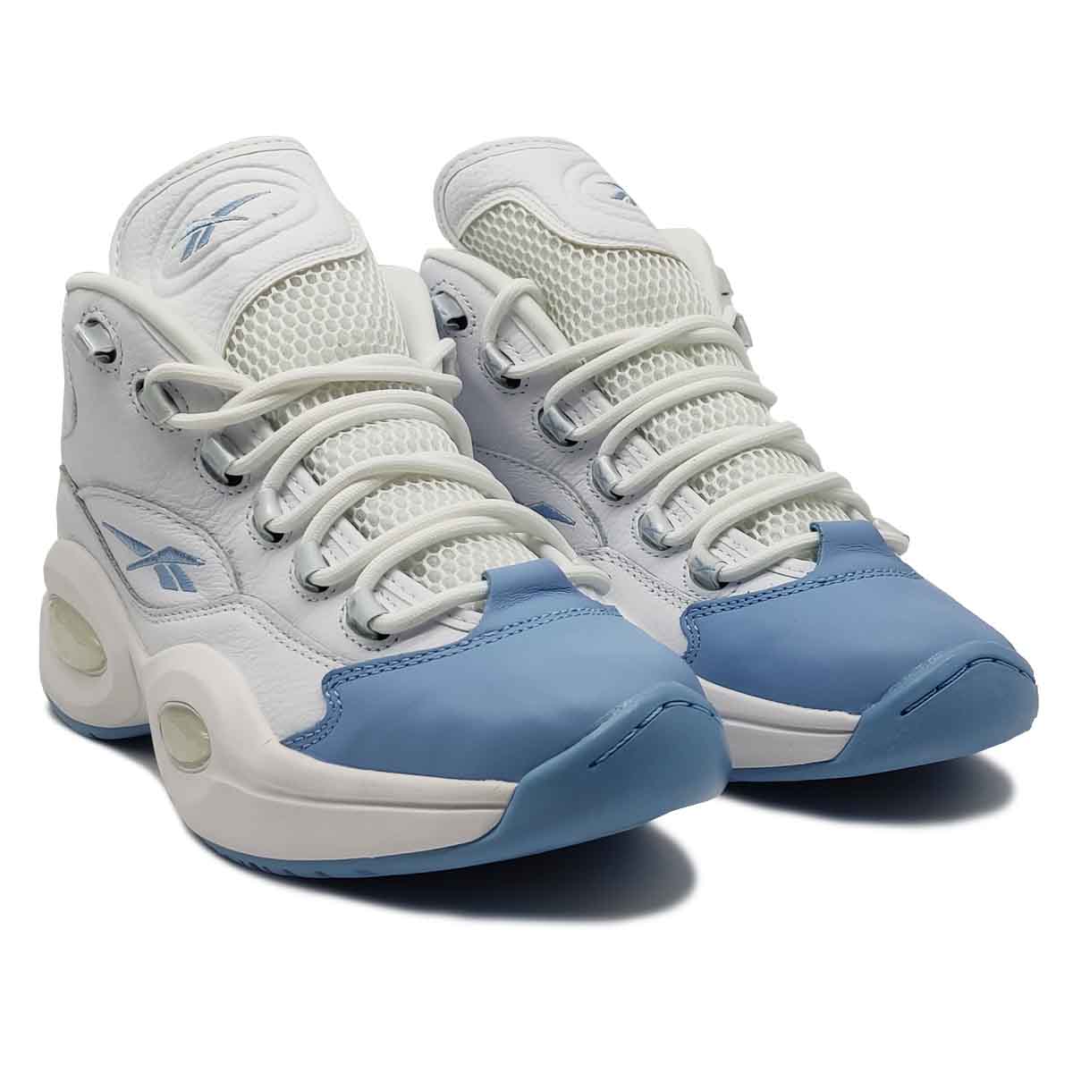 Reebok Question Mid Blanco Azul Hombre Basquetbol Originales .