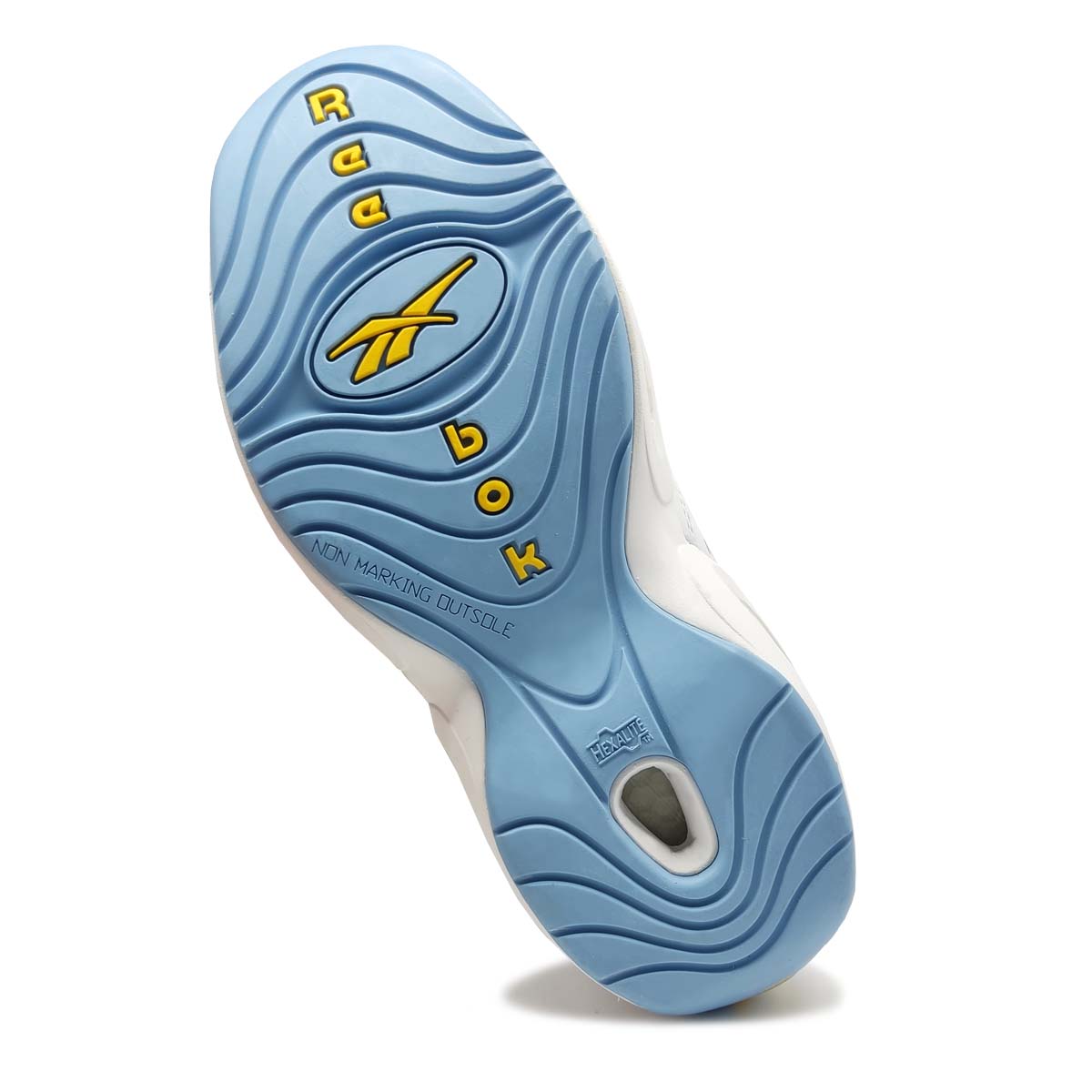 Reebok Question Mid Blanco Azul Hombre Basquetbol Originales .