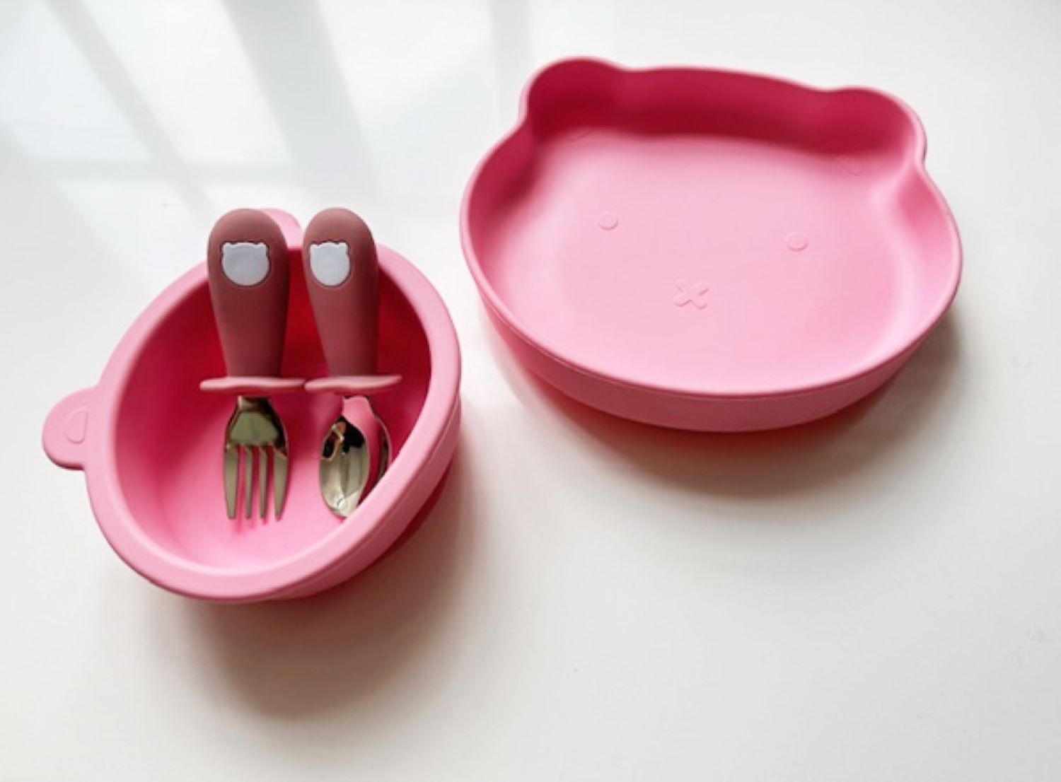 Vajilla para Bebé con 2 Platos, Cuchara y Tenedor, Libre de BPA