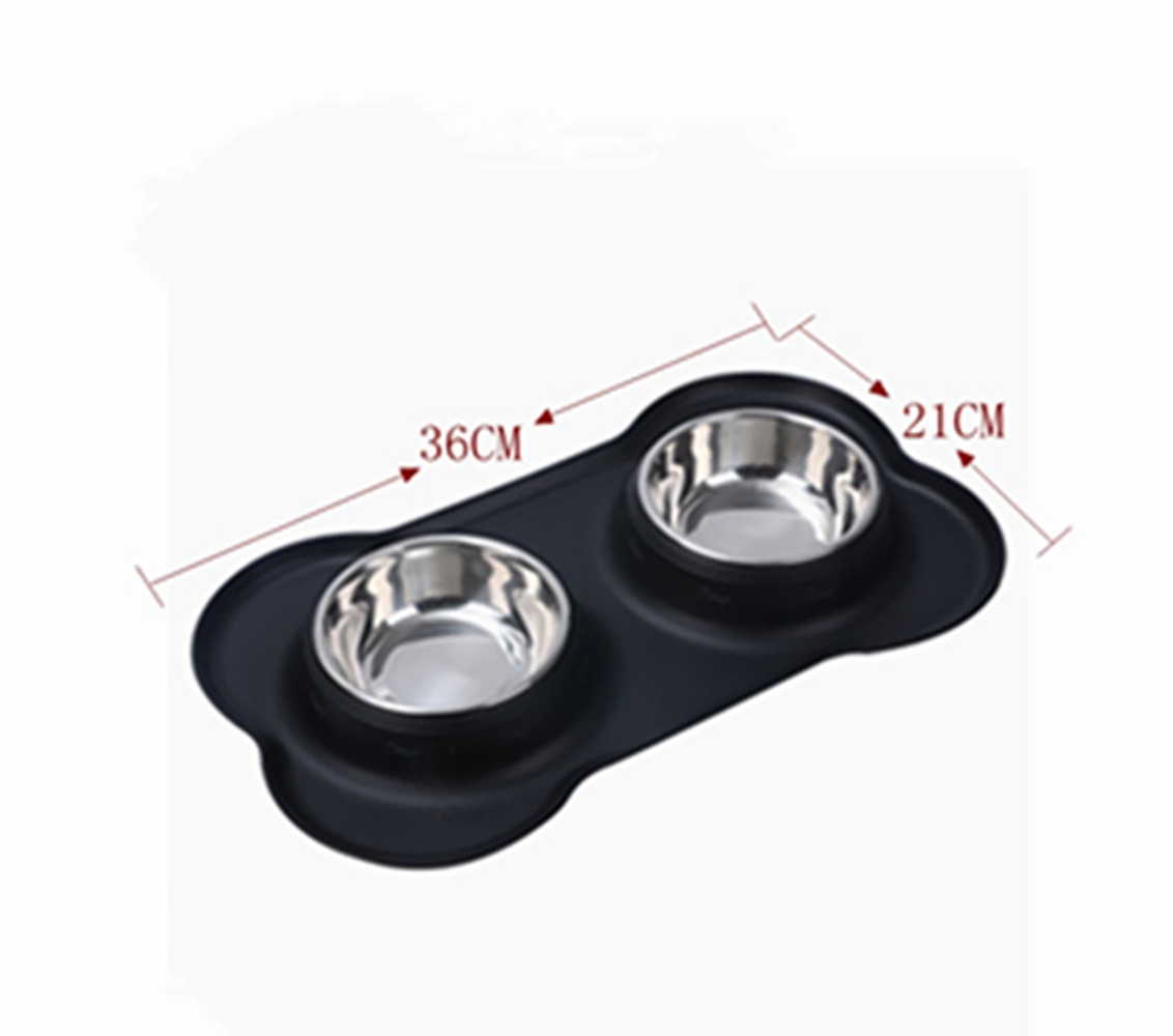 Tazones en Acero Inoxidable con Tapete para Perros Raza Chica