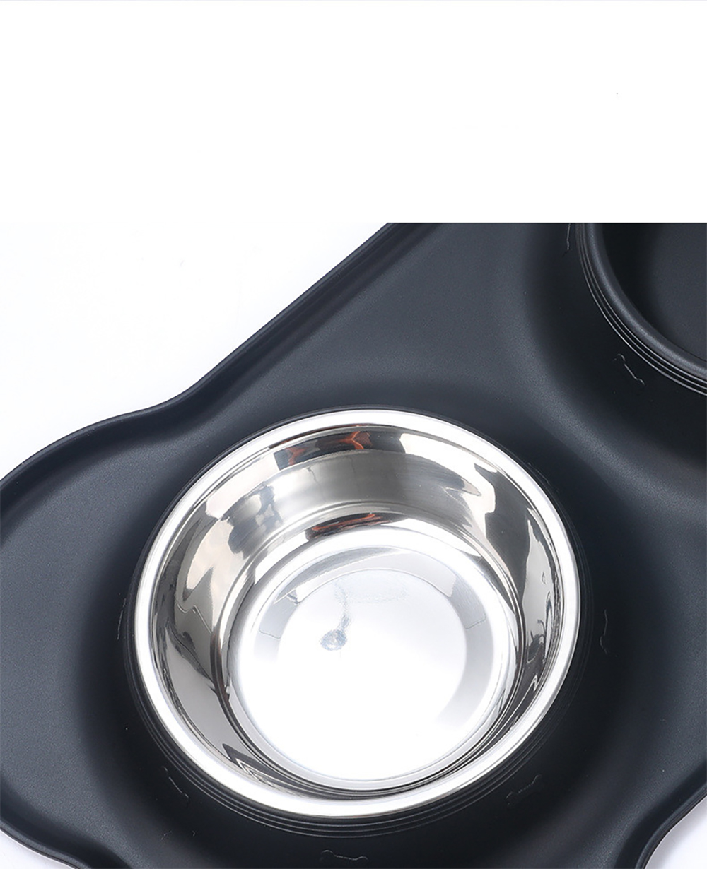 Tazones en Acero Inoxidable con Tapete para Perros Raza Chica