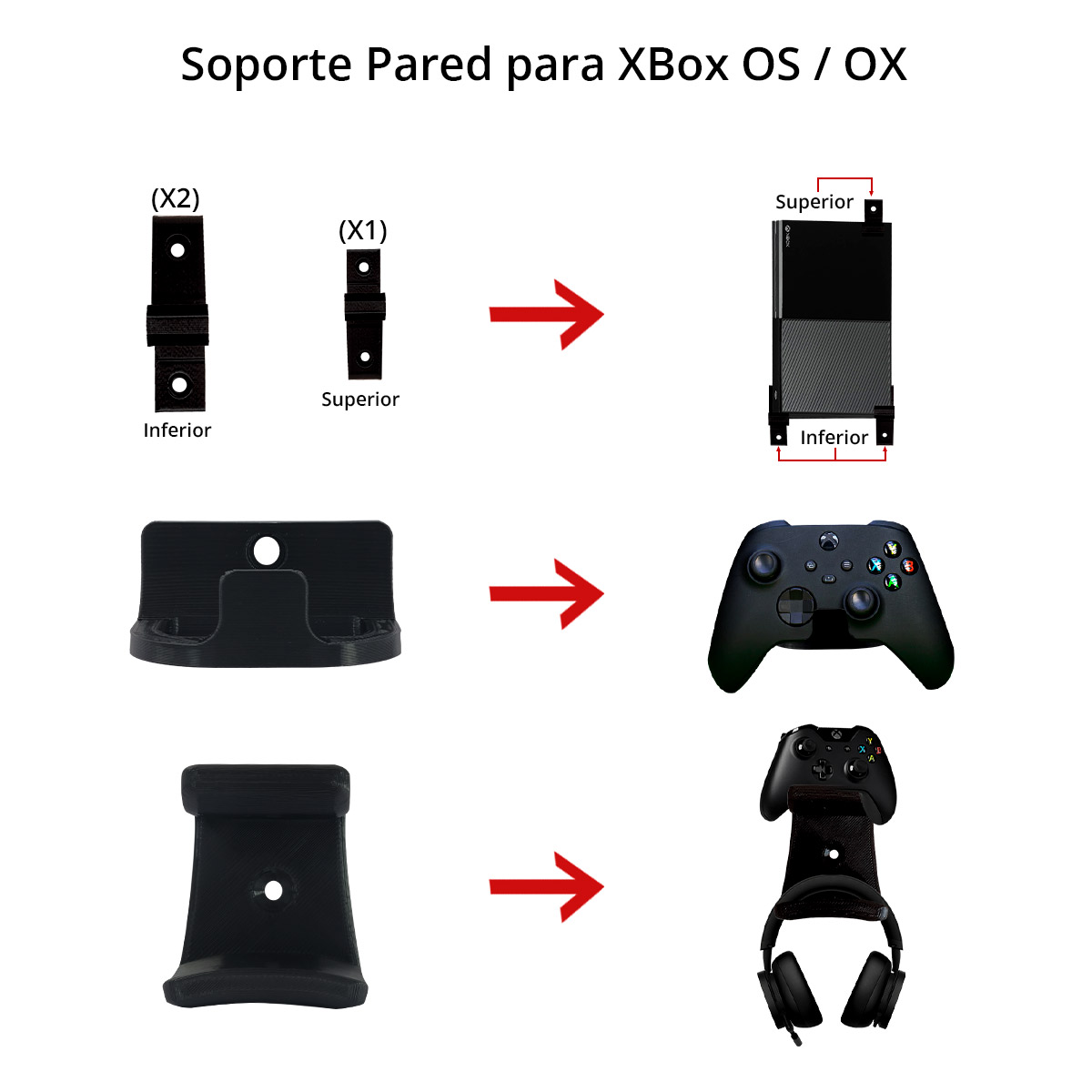 Soporte Base De Pared Para Xbox One S/ X