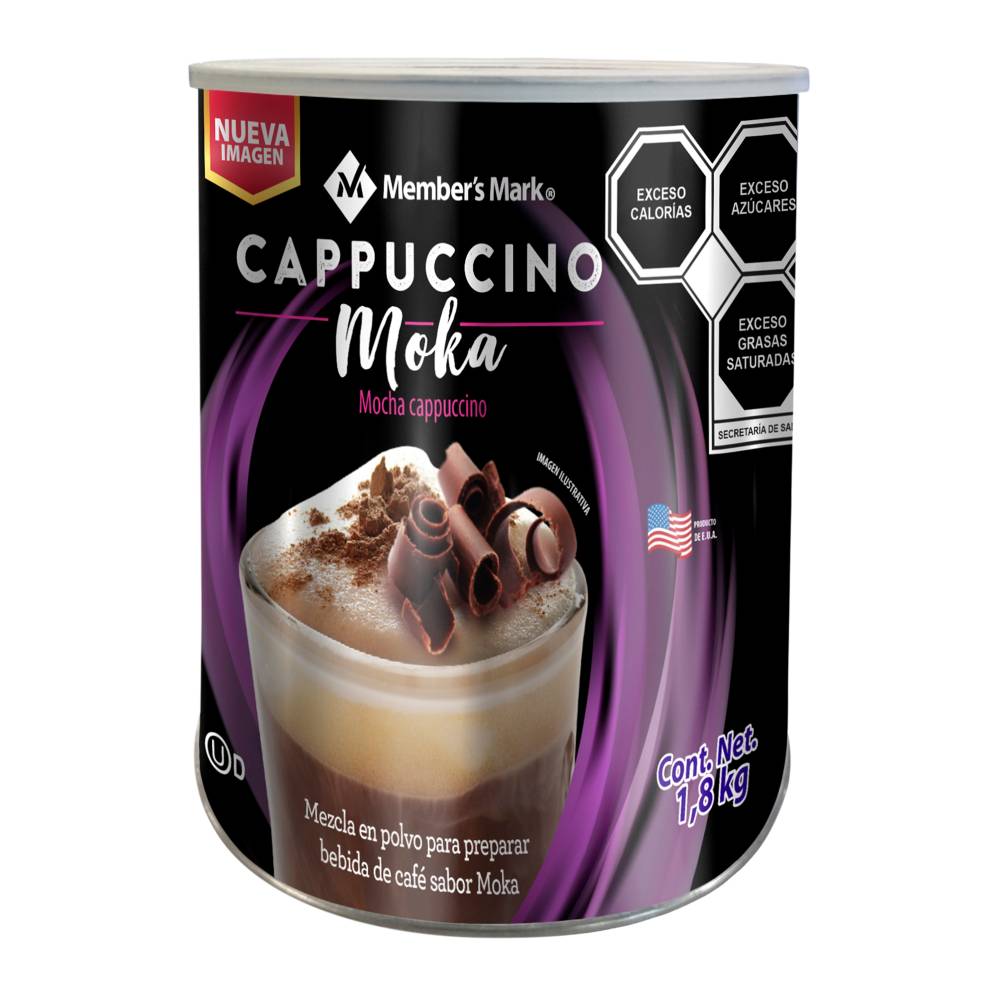 Café Cappuccino Moka, 1.8 Kg Lata de Mocha Cappuccino.