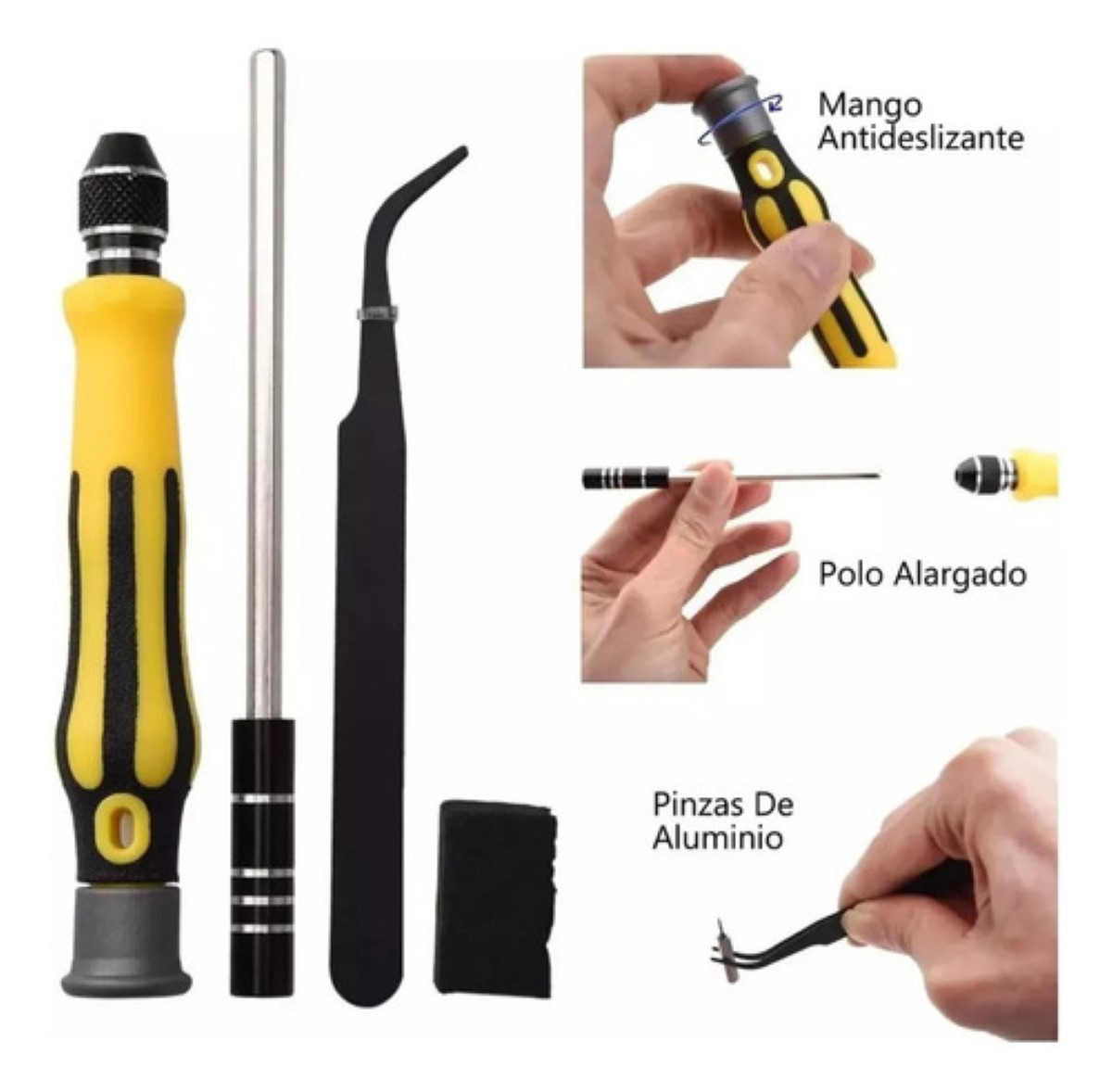 "Kit Desarmador Precision 46 En 1 Para Celular, Laptop, Cámara Amarillo "