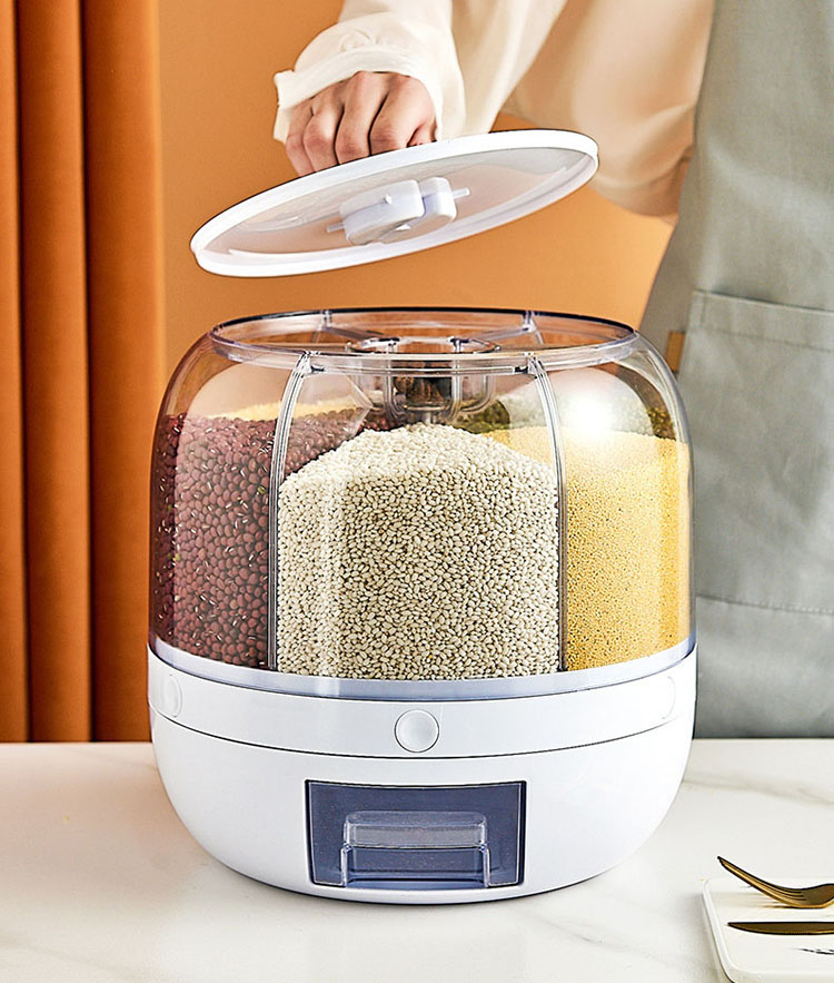 Dispensador de semillas y/o cereales giratorio.