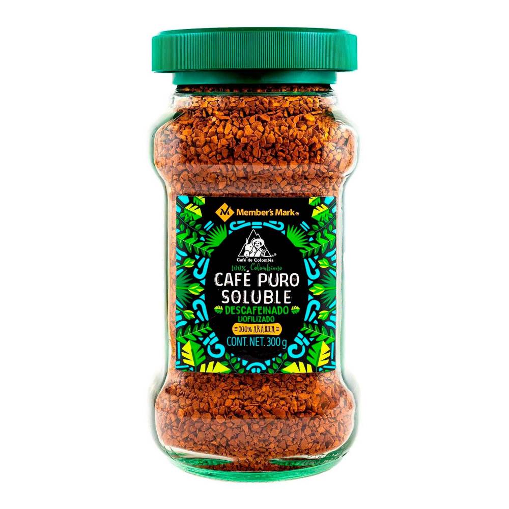 Café Puro Soluble Colombiano Liofilizado Descafeinado, Calidad Gourmet Kosher, 300g 