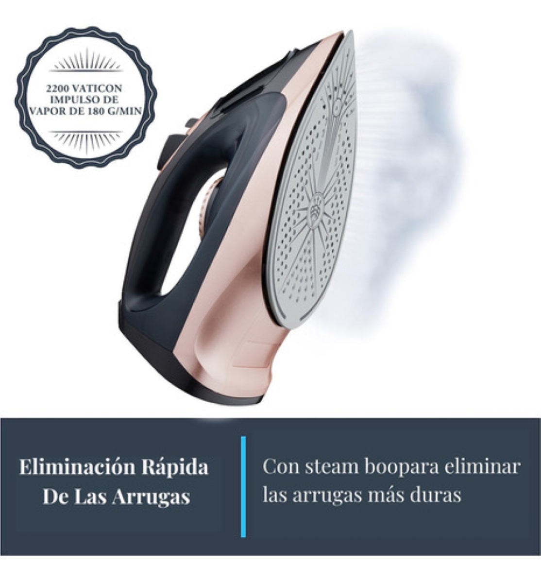 "Plancha De Ropa Vapor Vertical Con Suela Cerámica negra rosa "